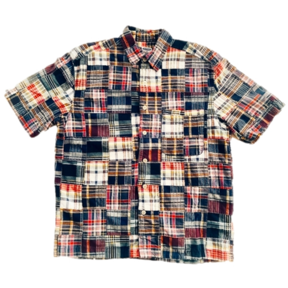 3/$20 Old Navy Plaid Patches Vintage Button-Up Shirt